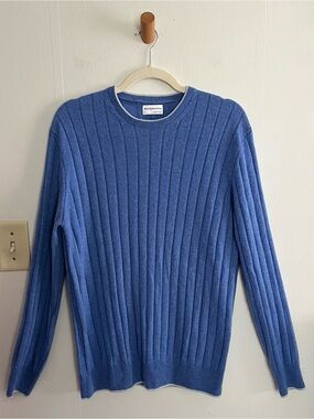 Mario Romano 100% Cashmere Wool Pullover Sweater Blue OS Unisex Old Money